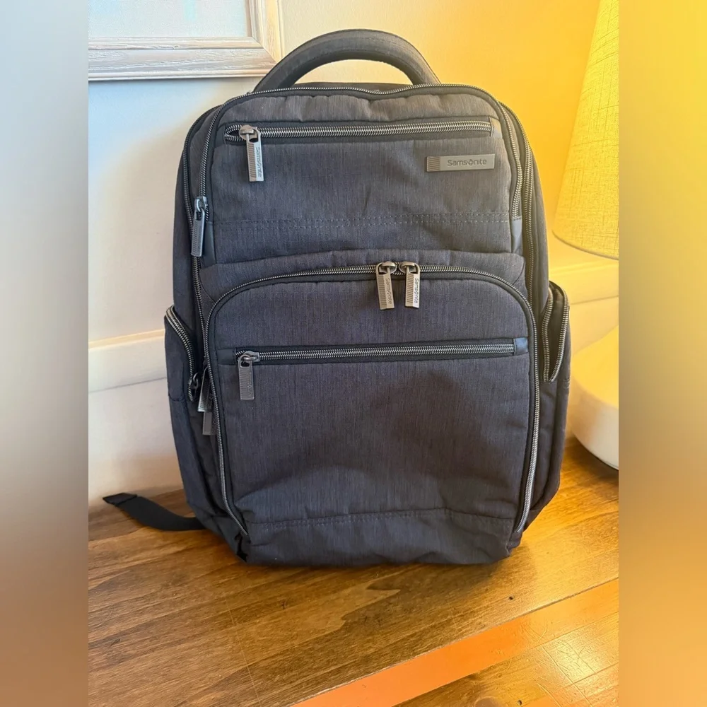 Samsonite Modern Utility Double Shot Backpack, Charcoal Heather, Ripstop Polyest - Picture 1 of 8